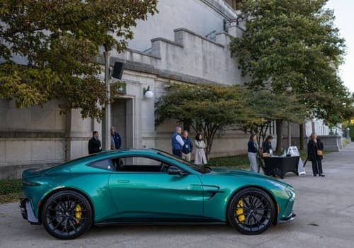 Aston Martin Vantage In Front of Soldier Field in Chicago IL