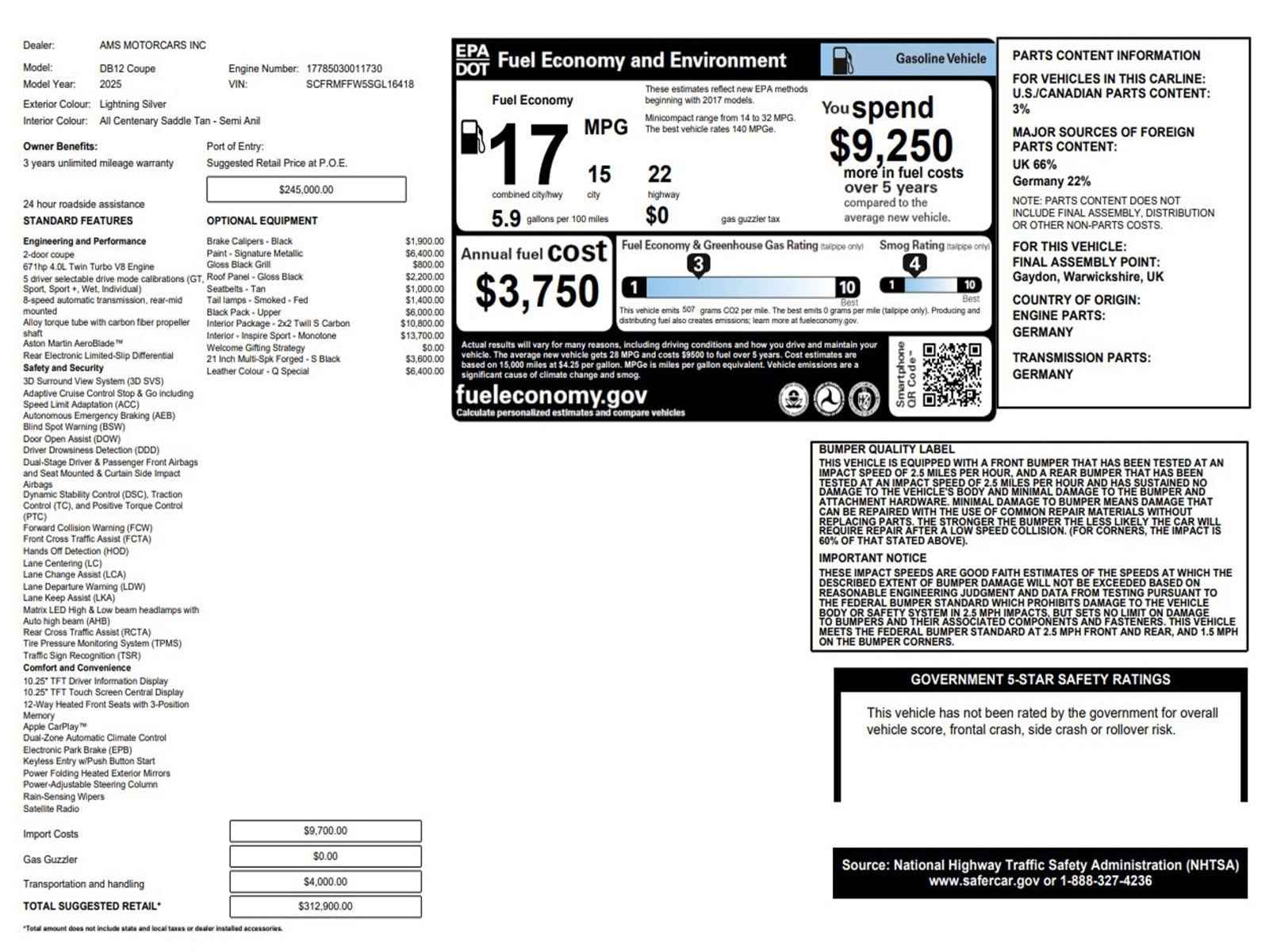 2025 Aston Martin DB12 Base