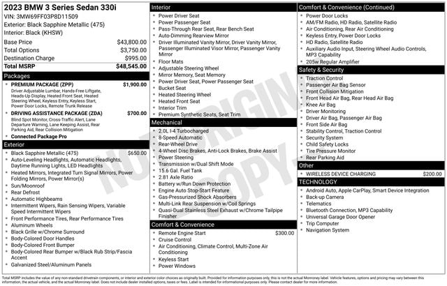 2023 BMW 3 Series 330i Sedan's photo