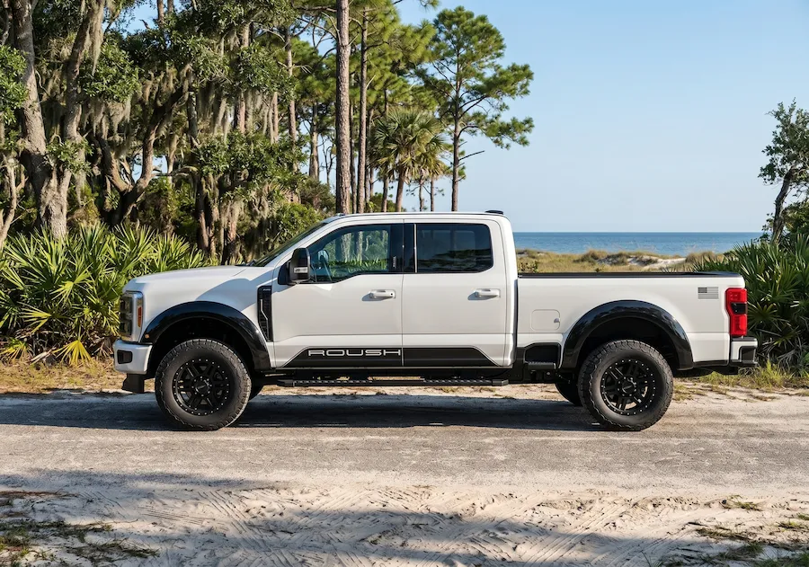 Roush Super Duty side profile showing Roush suspension and stance