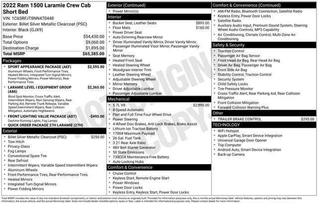 2022 RAM 1500 Laramie 4x4 Crew Cab 5'7's photo