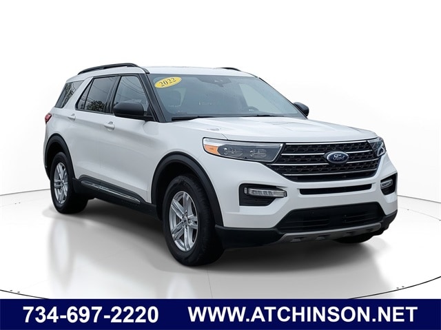 Certified 2022 Ford Explorer XLT with VIN 1FMSK8DHXNGA64185 for sale in Belleville, MI