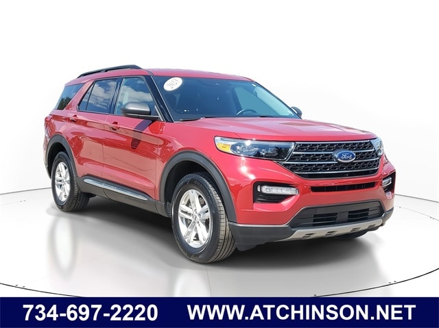 Used 2023 Ford Explorer XLT with VIN 1FMSK8DH8PGA03162 for sale in Belleville, MI