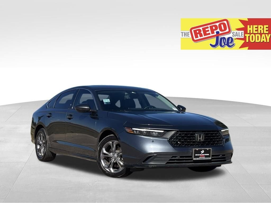 Gray 2024 Honda Accord Hybrid EX-L FWD Sedan Front-Wheel Drive Continuously Variable Transmission