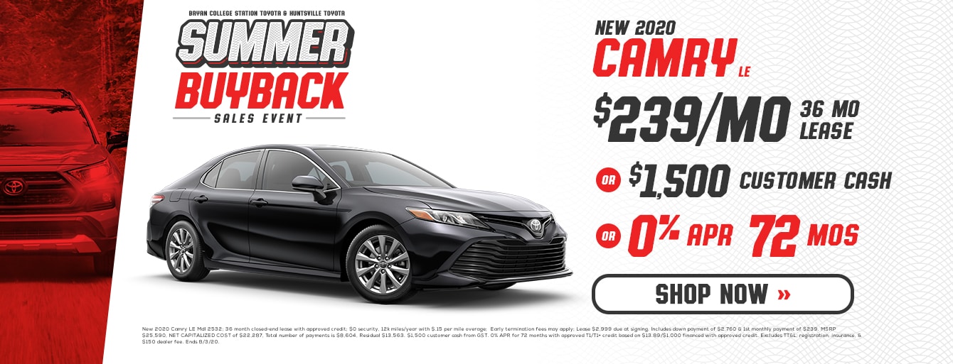 New 2020 Camry at Bryan College Station Toyota