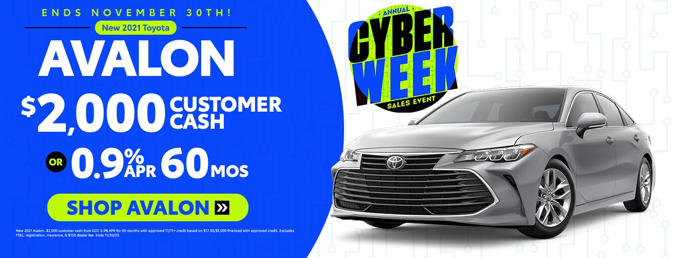 New 2021 Avalon Cyber Week Special