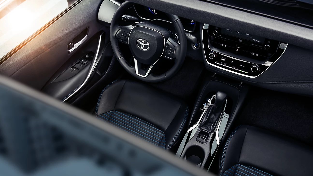 2022 Toyota Corolla interior view through moonroof in Huntsville, TX