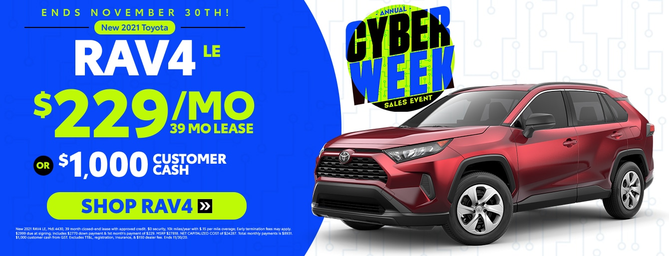 New 2021 RAV4 Cyber Week Special