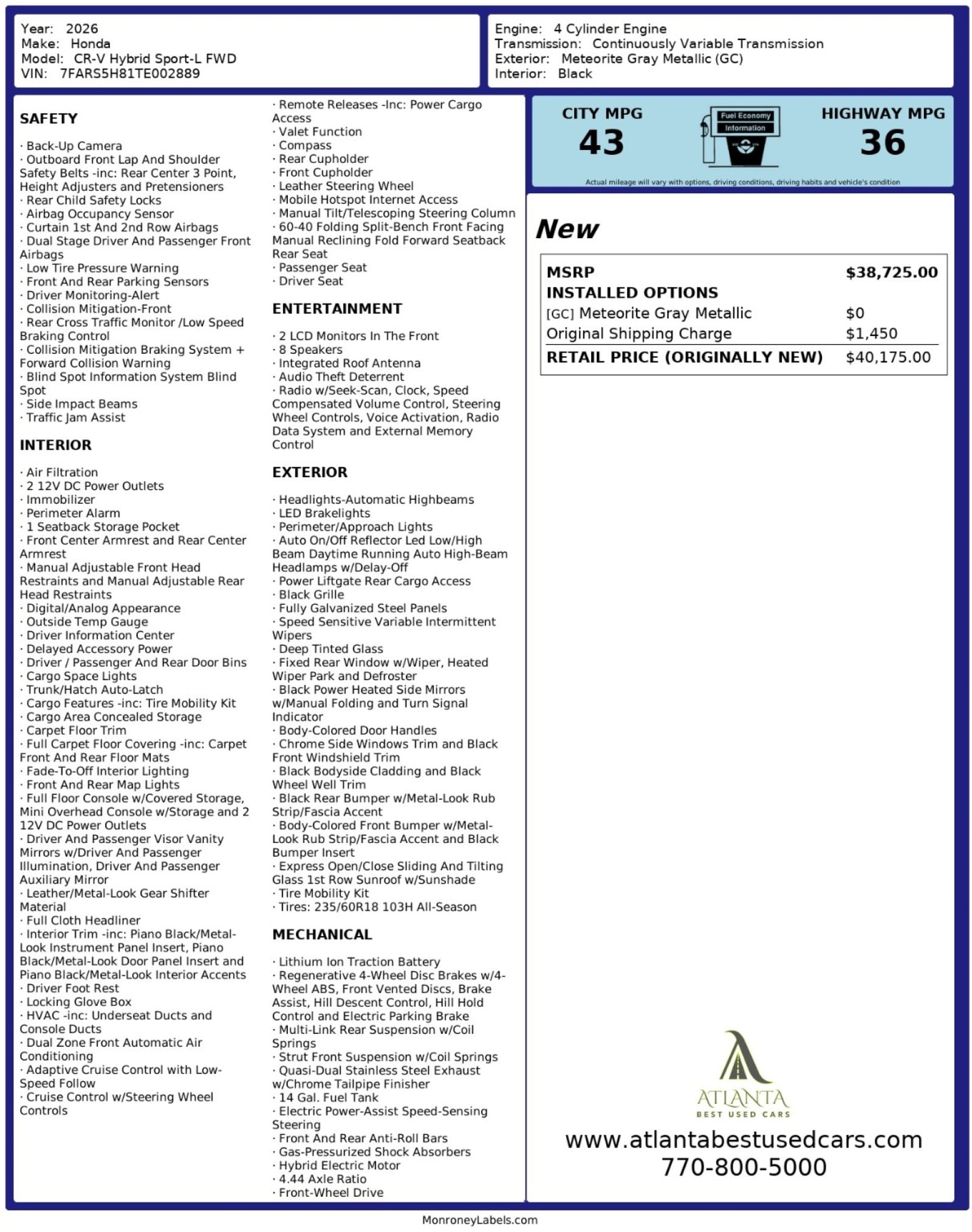 2026 Honda CR-V Sport-L - Photo 48