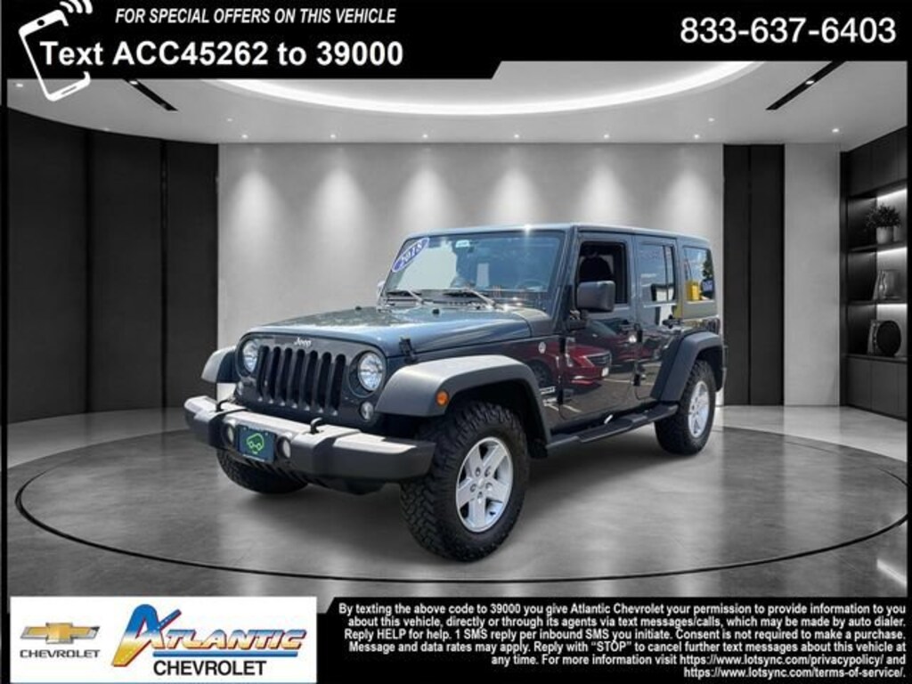 Used 2018 Jeep Wrangler JK Unlimited Sport S 4x4 SUV