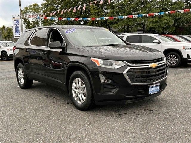 Certified 2021 Chevrolet Traverse LS with VIN 1GNERFKW0MJ109629 for sale in Bay Shore, NY