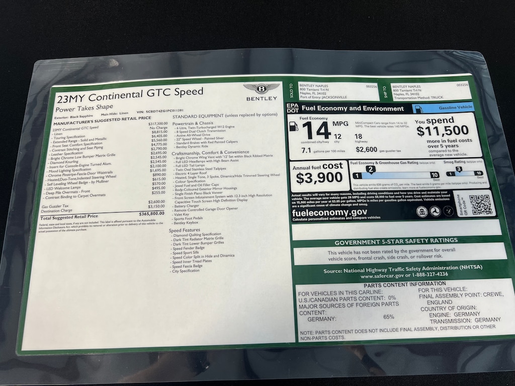 Used 2023 Bentley Continental GT Speed Convertible