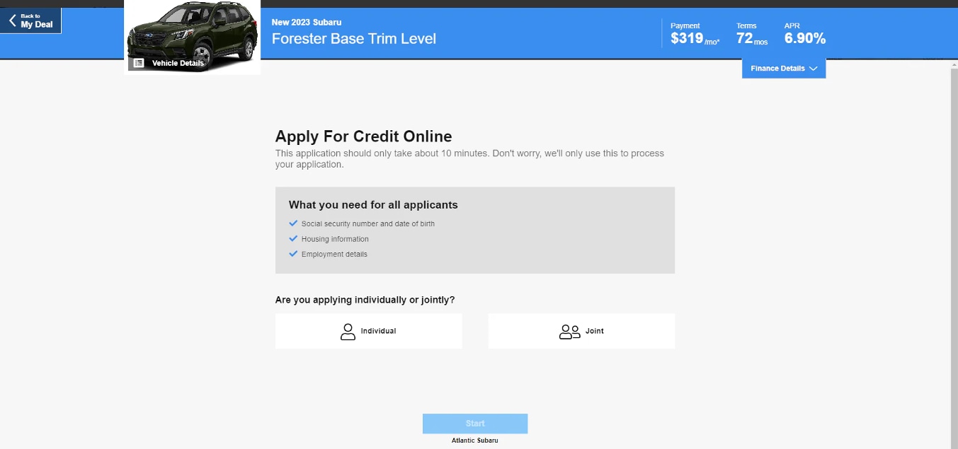 Apply For Financing