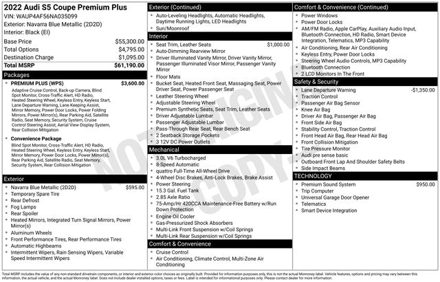 2022 Audi S5 Coupe Premium Plus's photo
