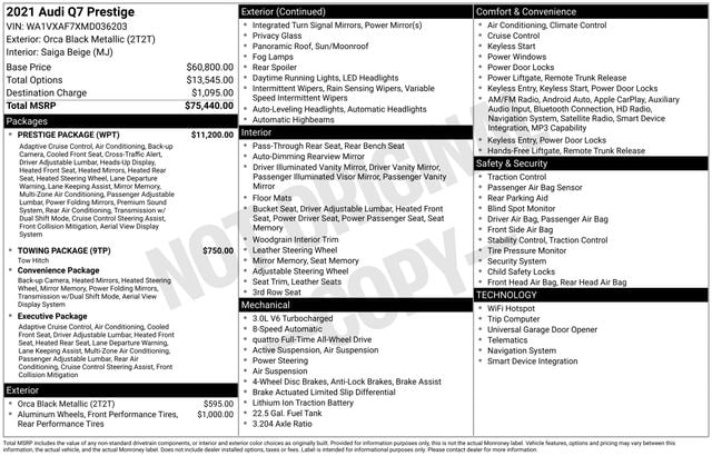 2021 Audi Q7 Prestige's photo