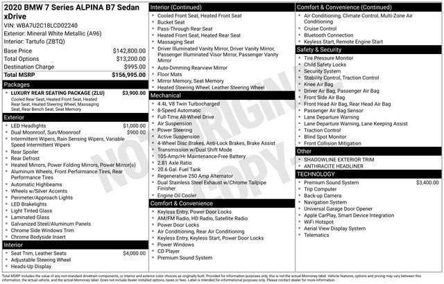 2020 BMW 7 Series ALPINA B7