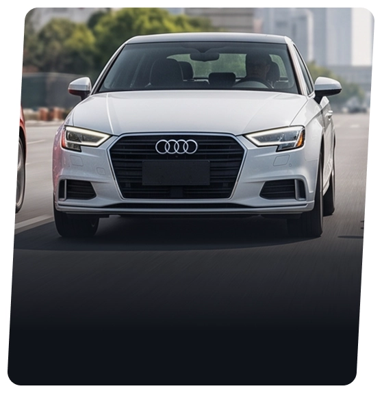 Audi sedan shown from the front three-quarter angle