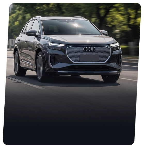 Audi electric model shown from the front three-quarter angle