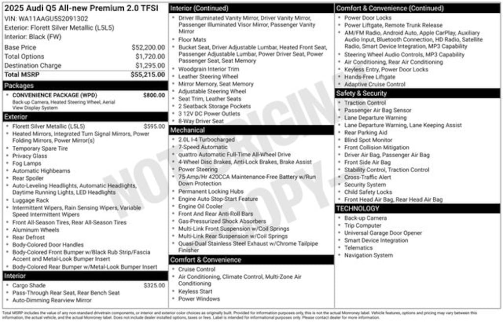 Certified 2025 Audi Q5 2.0T Premium SUV