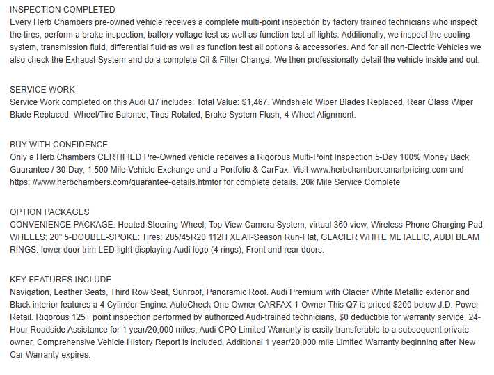 used 2025 Audi Q7 car, priced at $49,498