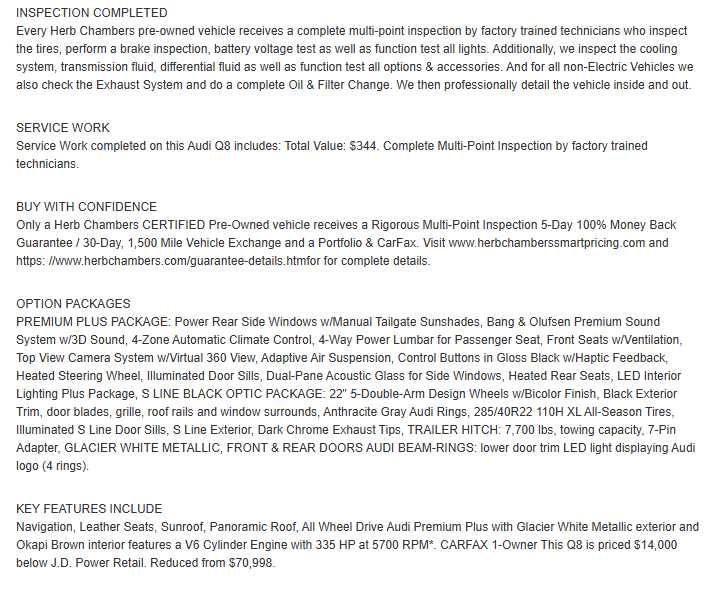 used 2026 Audi Q8 car, priced at $70,998