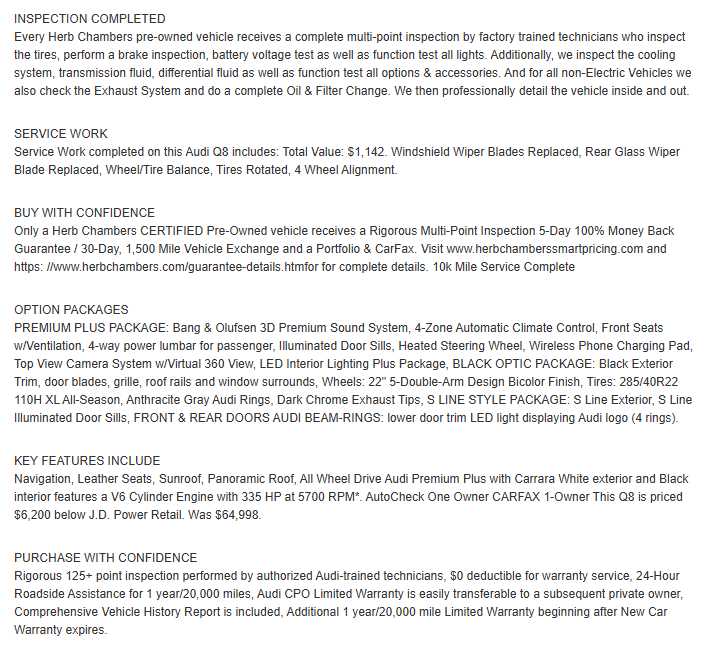 used 2025 Audi Q8 car, priced at $63,998