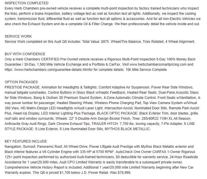 used 2025 Audi Q8 car, priced at $70,998