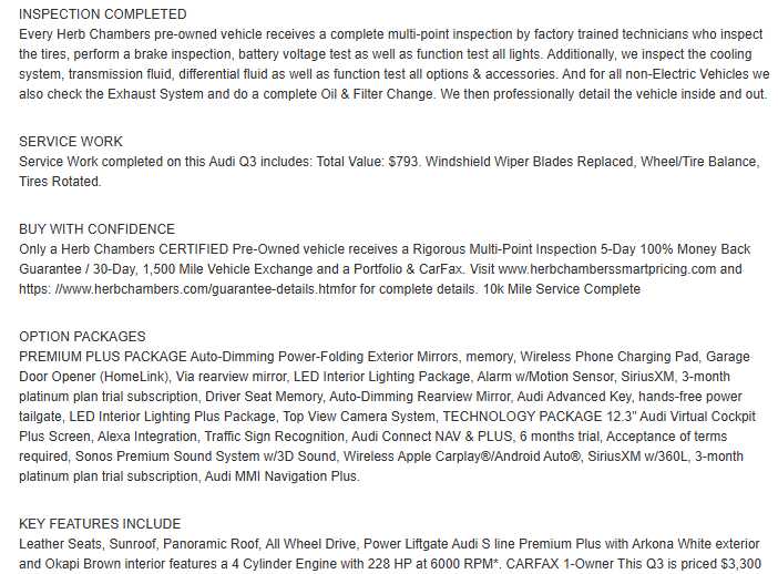 used 2024 Audi Q3 car, priced at $34,998