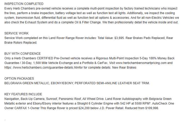 used 2024 Land Rover Range Rover car, priced at $104,298