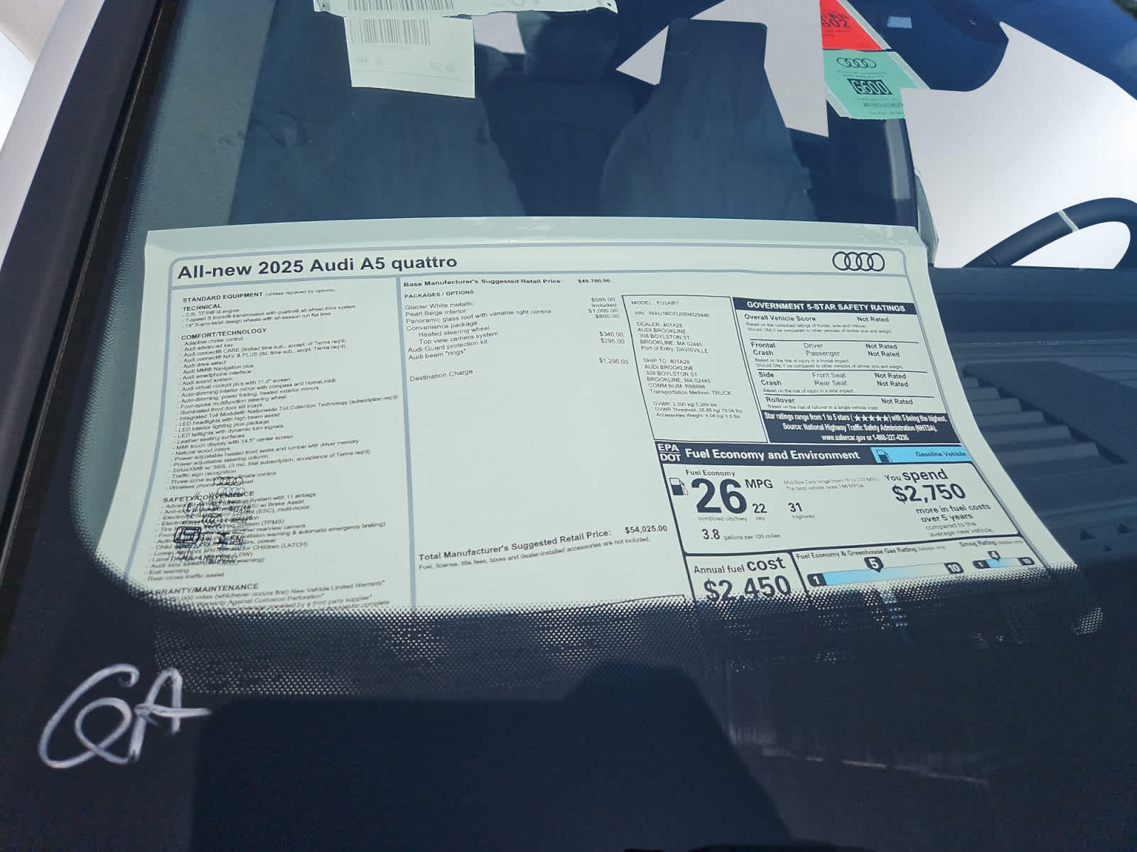 new 2025 Audi A5 car, priced at $53,225