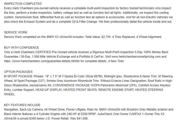 used 2024 BMW X3 car, priced at $39,598