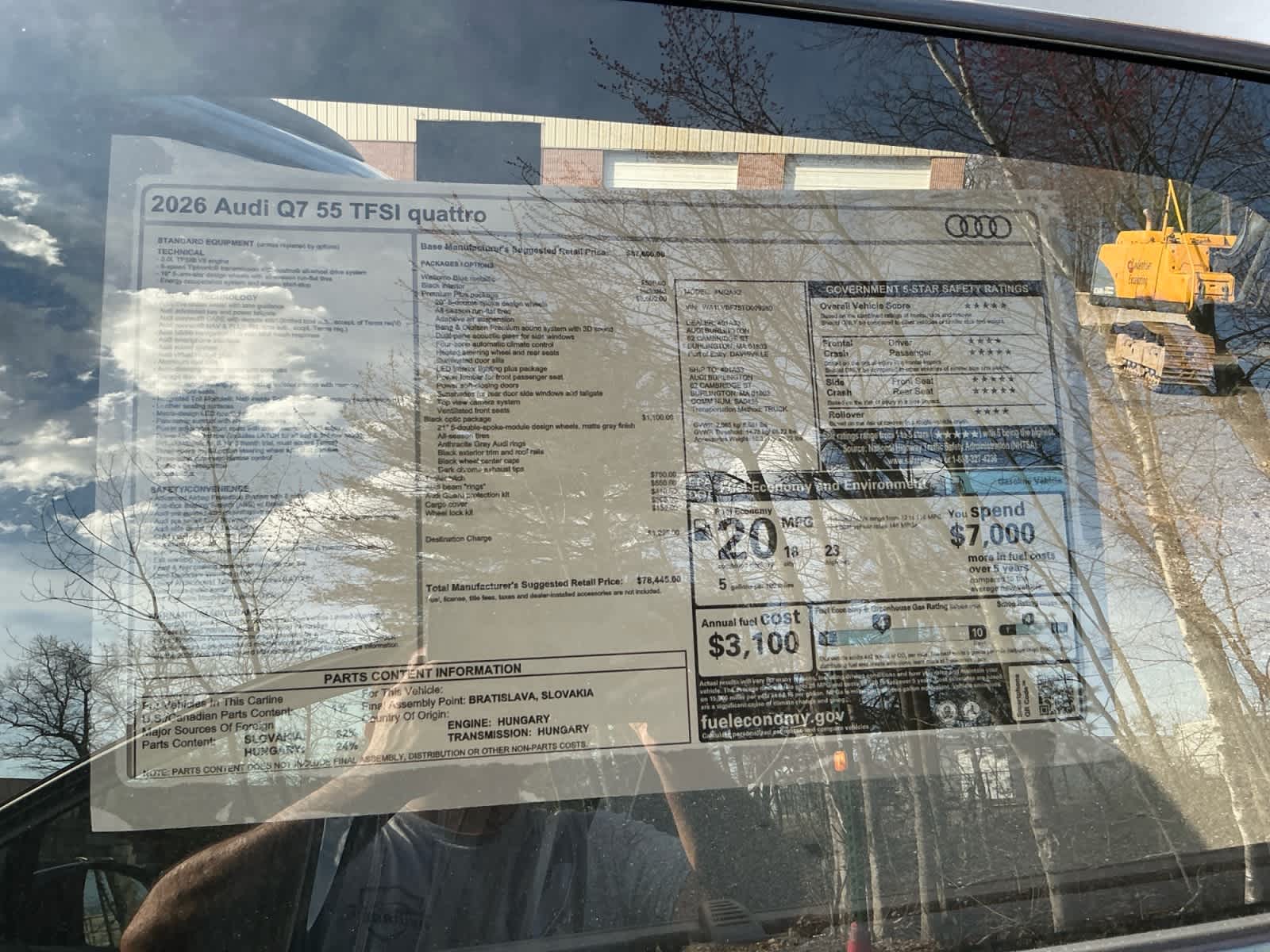 new 2026 Audi Q7 car, priced at $78,445