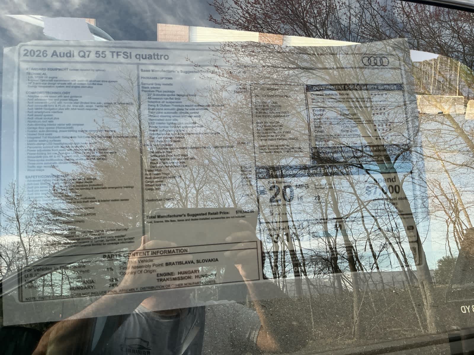 new 2026 Audi Q7 car, priced at $78,560