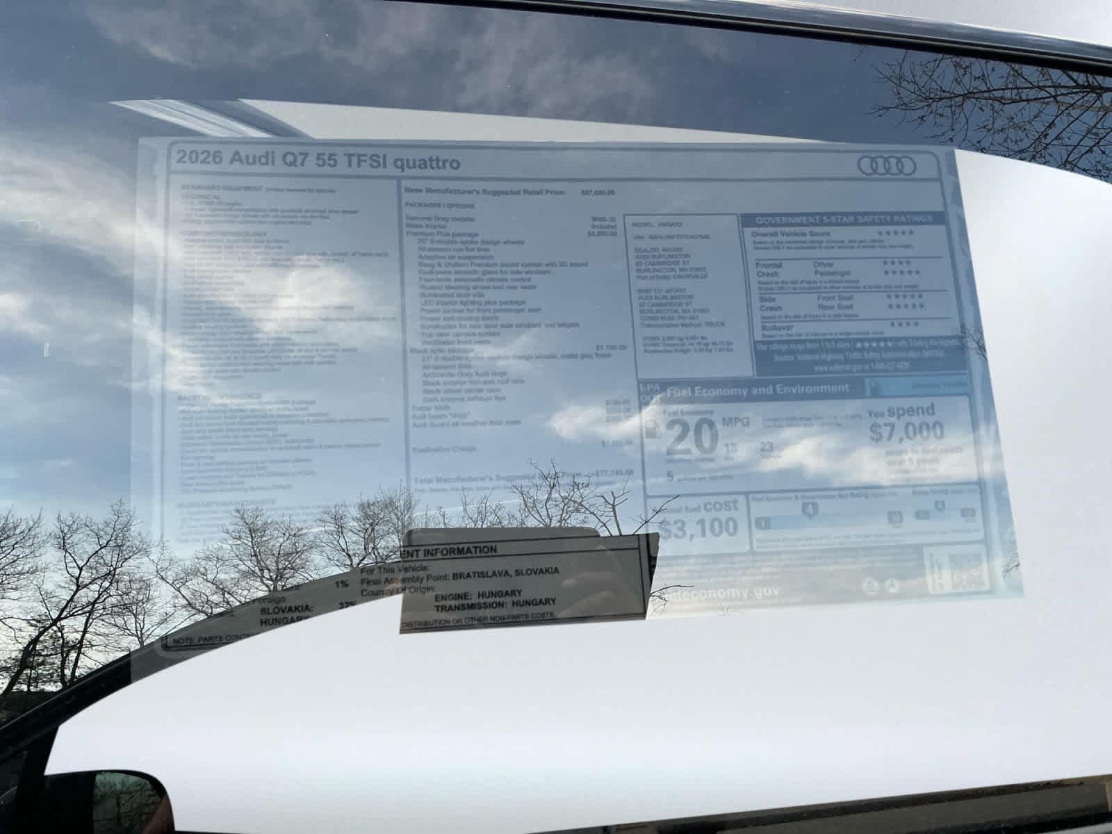 new 2026 Audi Q7 car, priced at $77,745