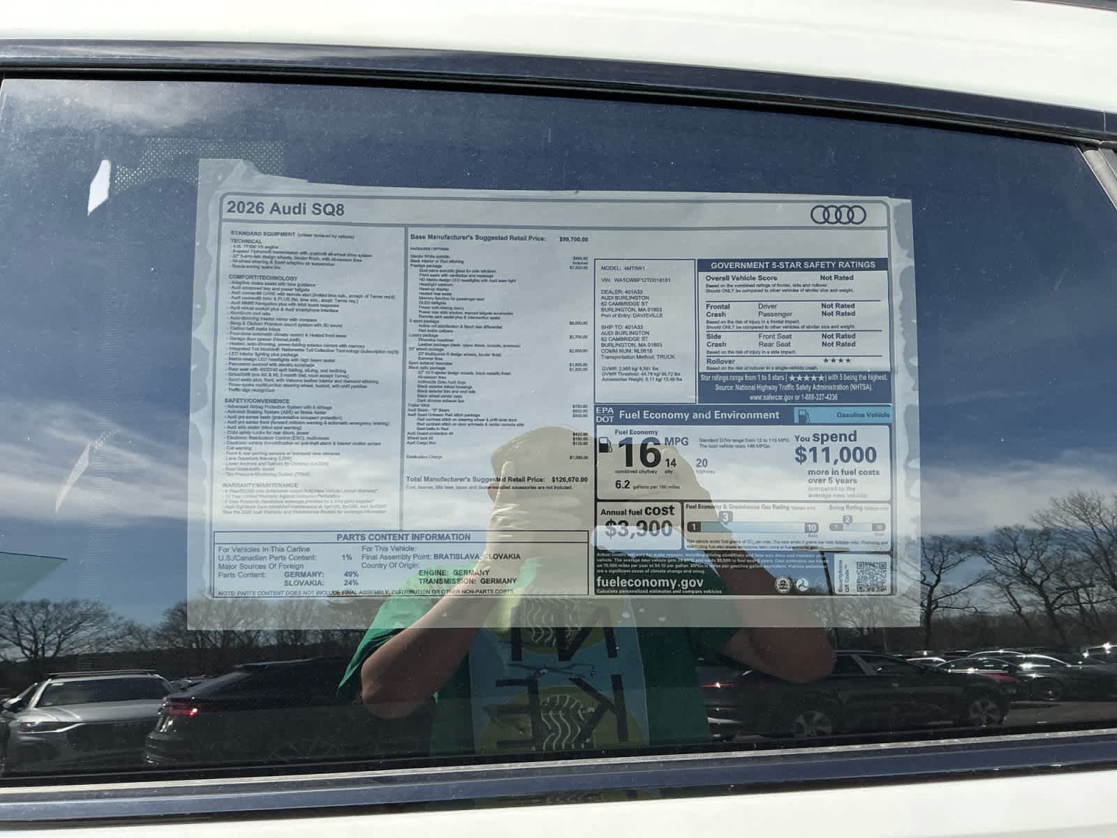 new 2026 Audi SQ8 car, priced at $126,670