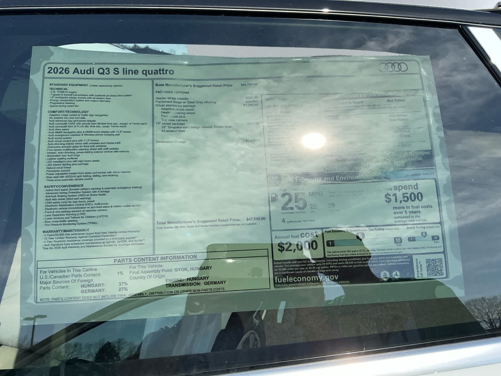 new 2026 Audi Q3 car, priced at $47,640