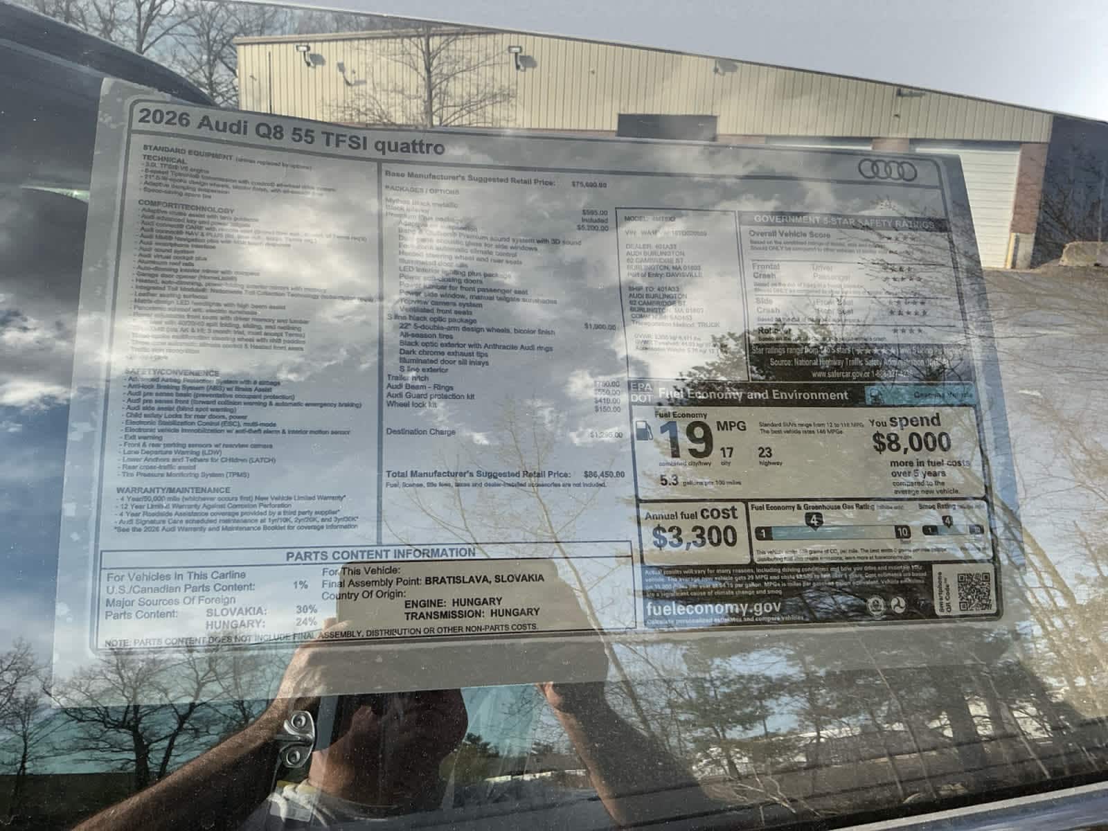 new 2026 Audi Q8 car, priced at $86,450