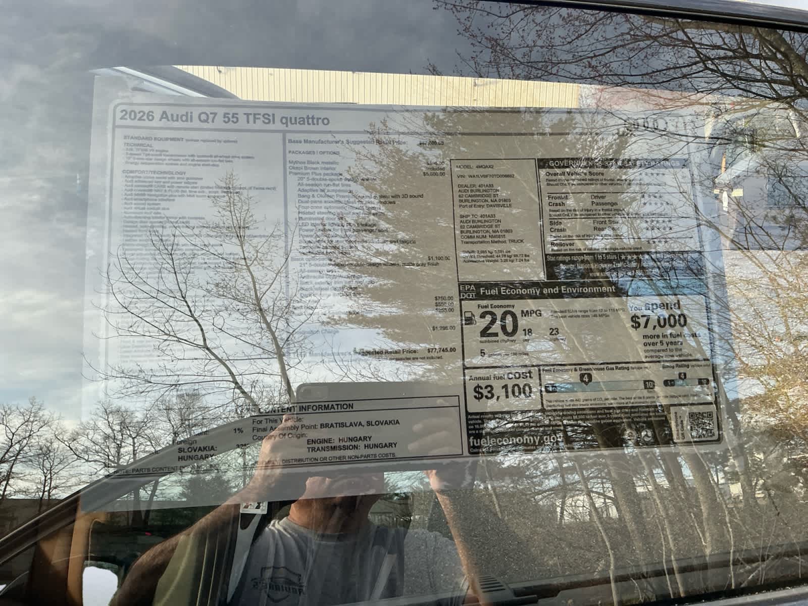 new 2026 Audi Q7 car, priced at $77,745