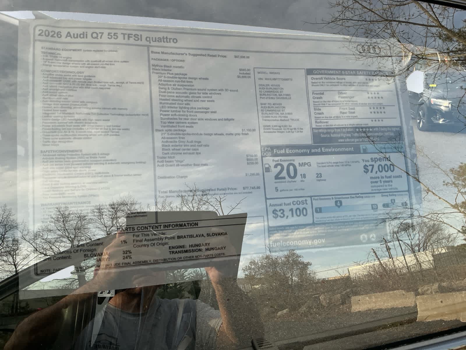 new 2026 Audi Q7 car, priced at $77,745