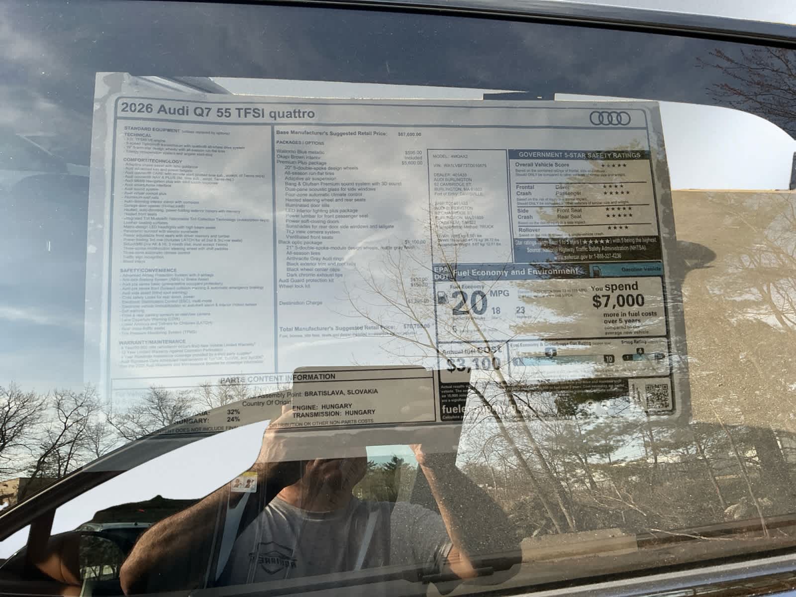 new 2026 Audi Q7 car, priced at $76,750