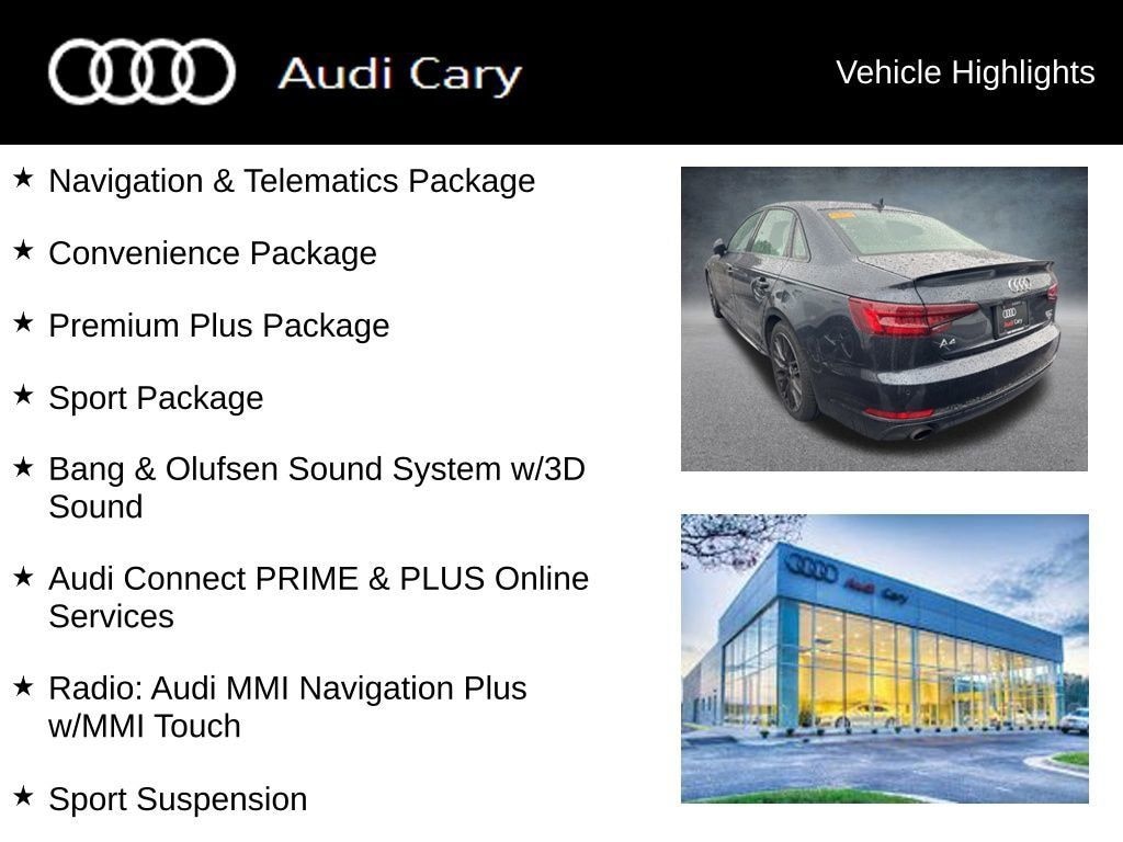 Used 2018 Audi A4 2.0T Premium Plus Sedan