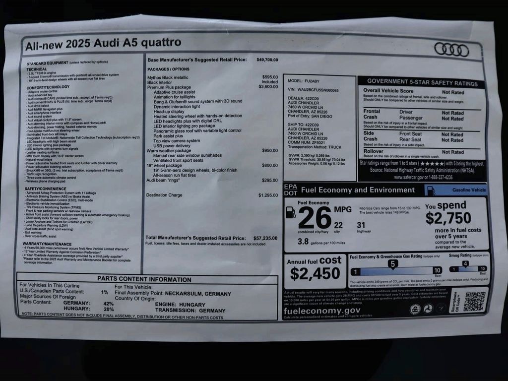 2025 Audi New A5 Premium Plus - Photo 9