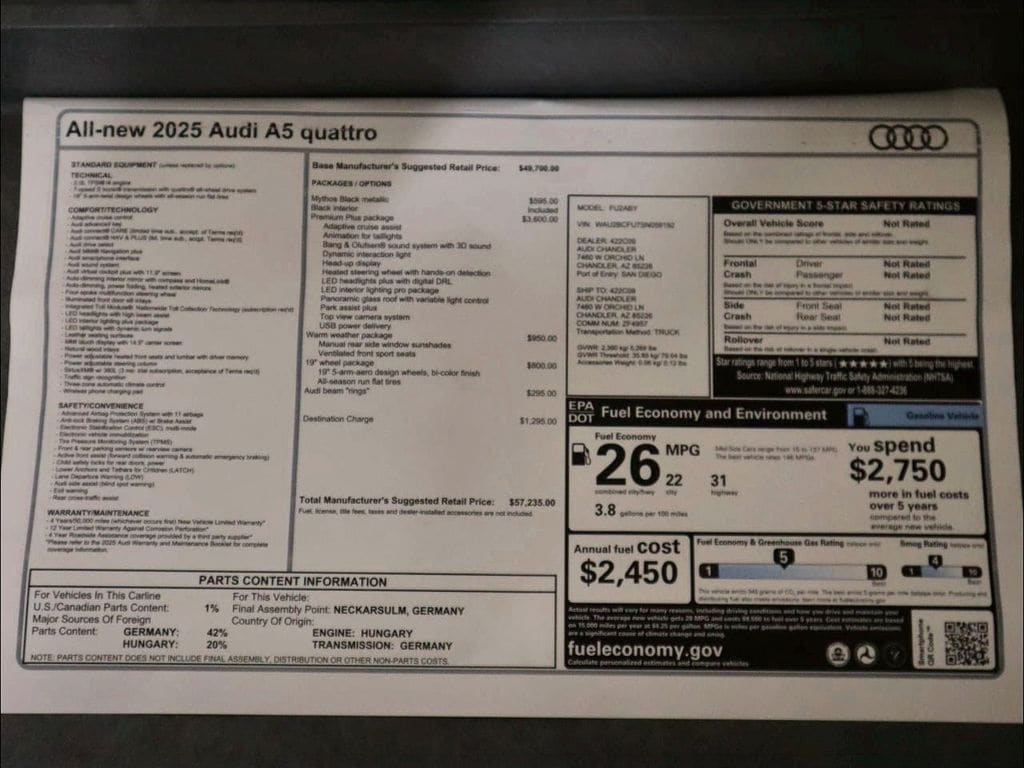 2025 Audi New A5 Premium Plus - Photo 9