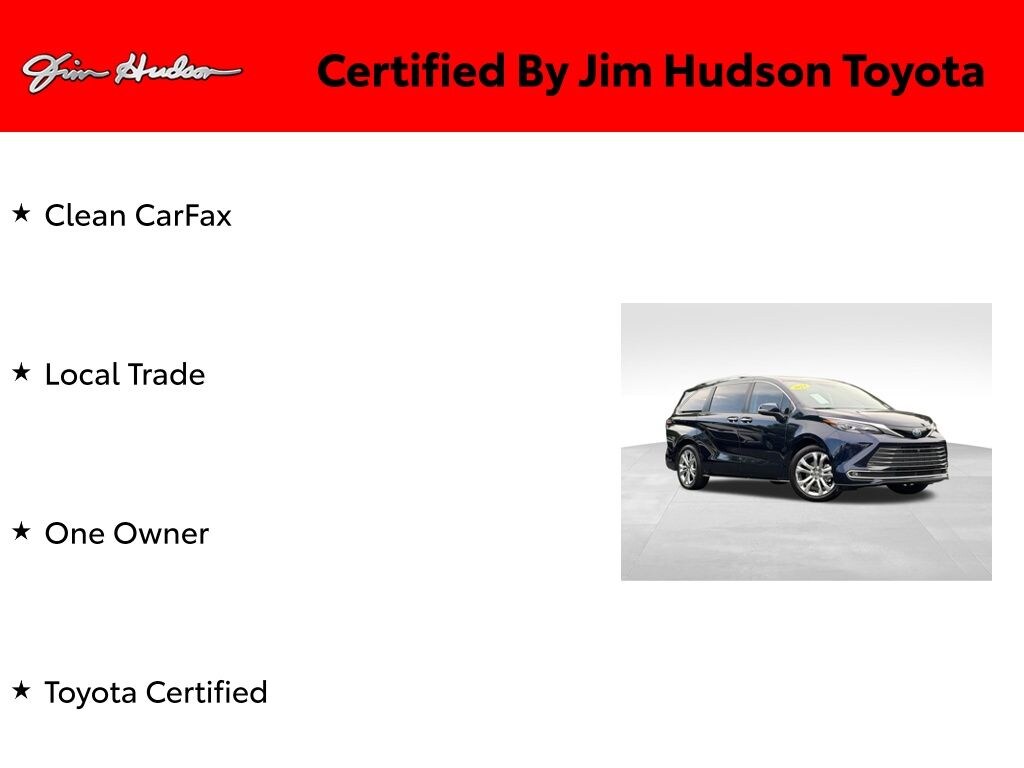 Certified 2024 Toyota Sienna Platinum 7 Passenger Van Passenger Van
