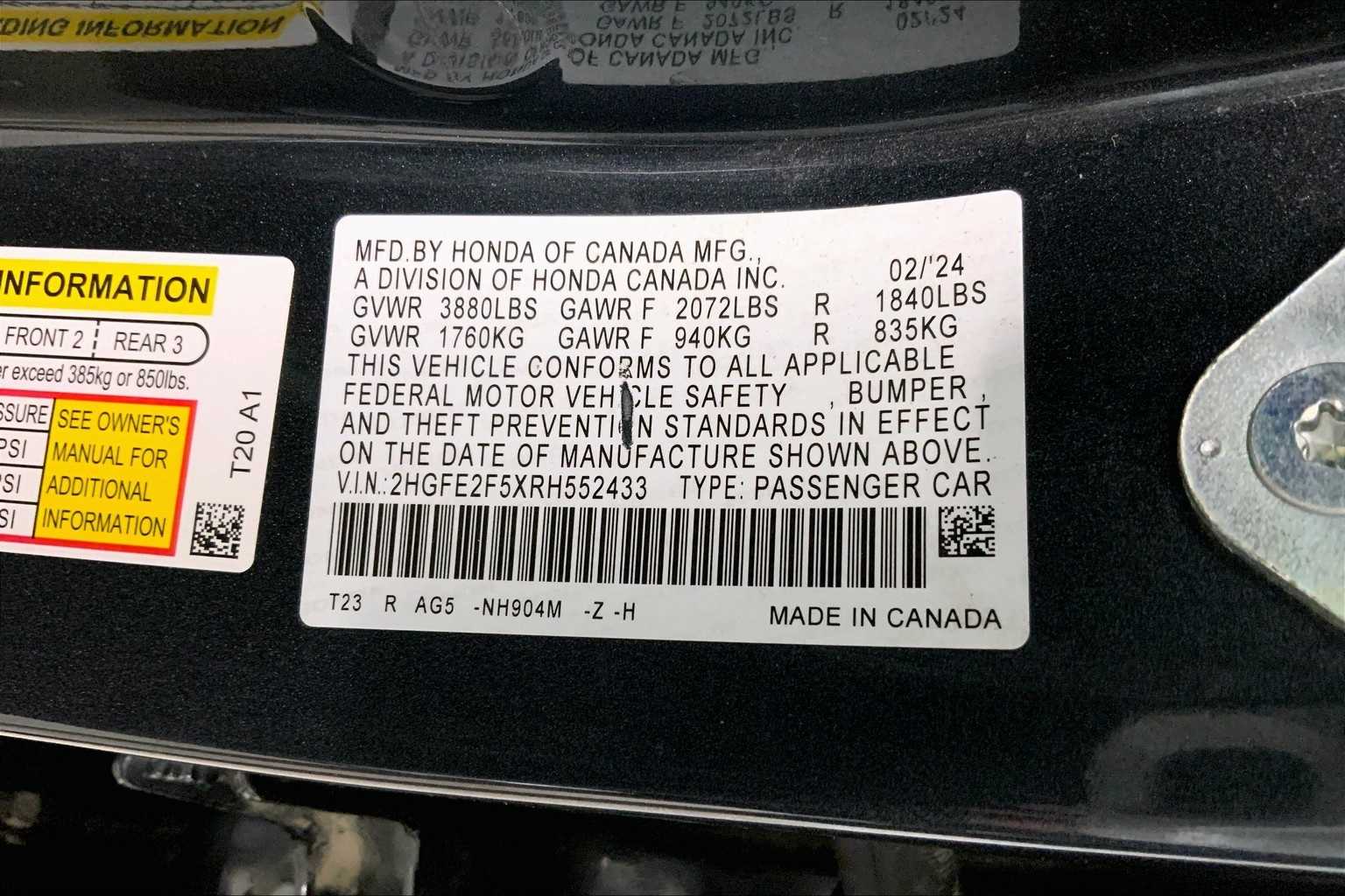 2024 Honda Civic Sport 19