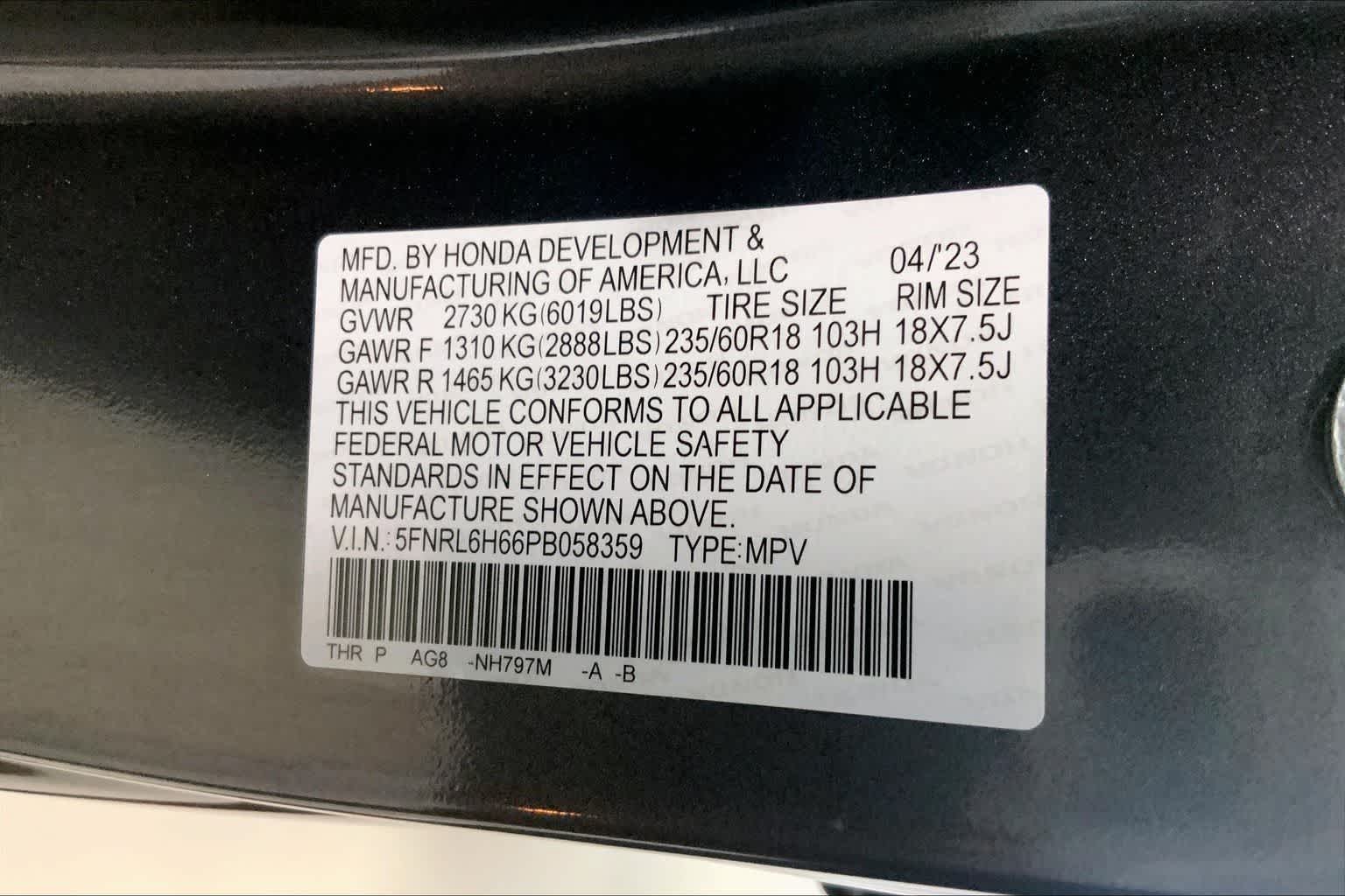 Thumbnail: 2023 Honda Odyssey - 19