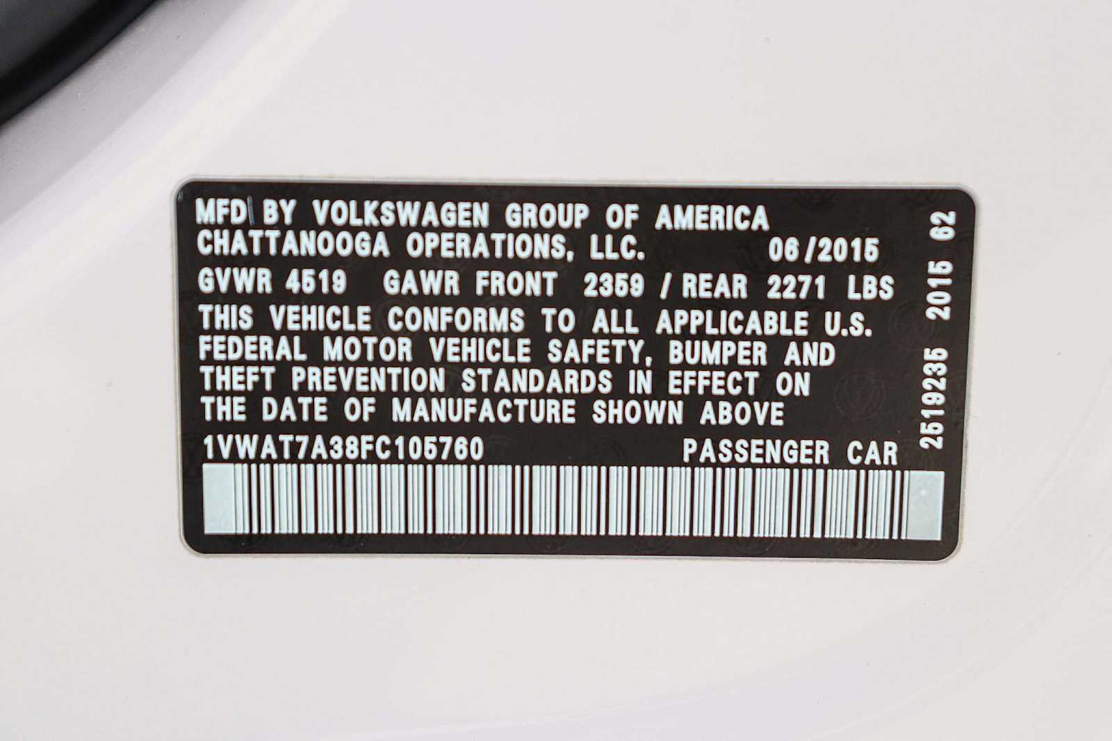 Thumbnail: 2015 Volkswagen Passat - 36