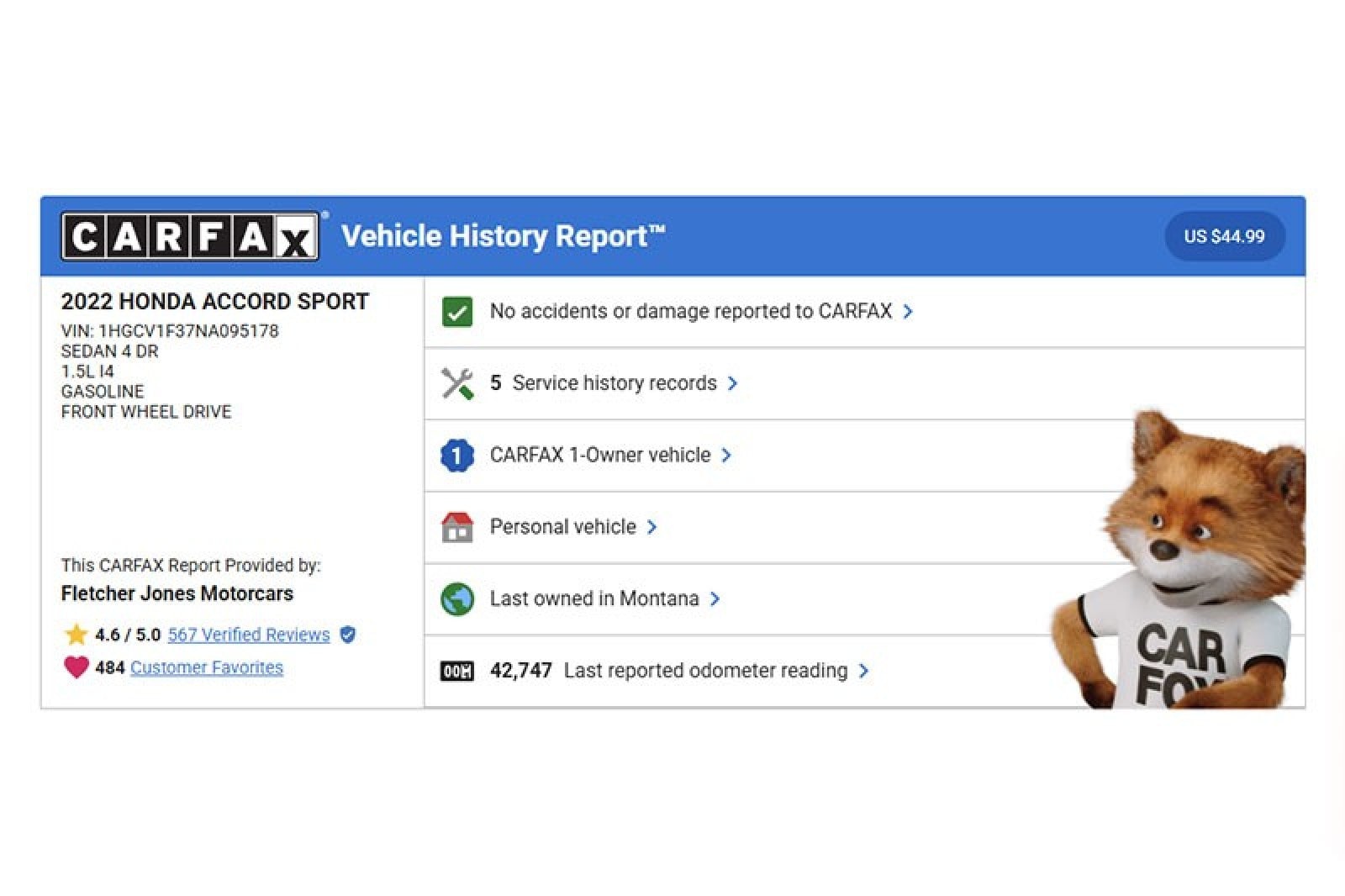 Used 2022 Honda Accord Sport with VIN 1HGCV1F37NA095178 for sale in Costa Mesa, CA