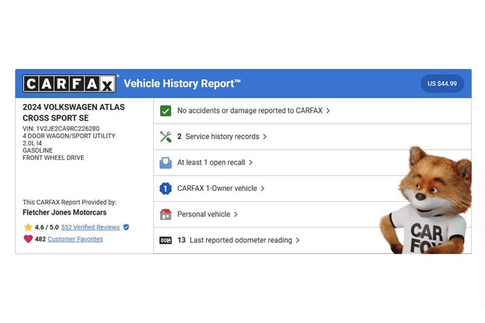 Used 2024 Volkswagen Atlas Cross Sport SE w/Tech with VIN 1V2JE2CA9RC226280 for sale in Costa Mesa, CA