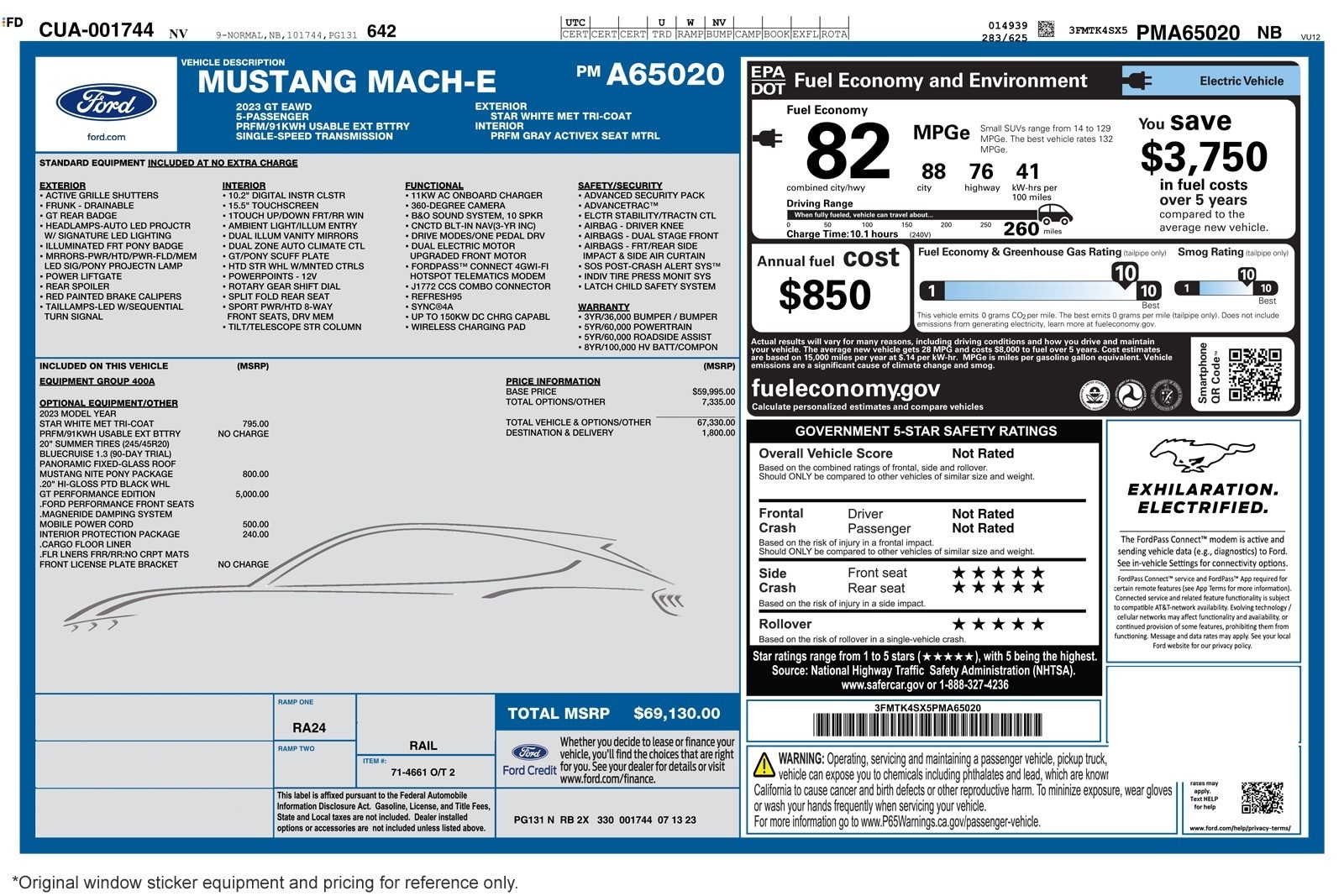 Used 2023 Ford Mustang Mach-E GT AWD with VIN 3FMTK4SX5PMA65020 for sale in Costa Mesa, CA